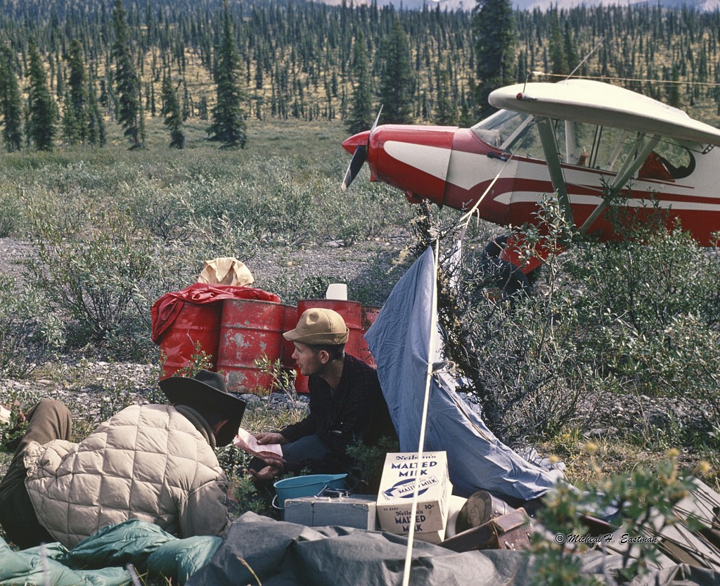 Gordon and Warren at a camp on the canal road to Yellowknife N.W.T. that was built in the 40’s. After the war, it was abandoned and never used to bring oil down to the United States. Gordon used it for a landing strip while hunting.